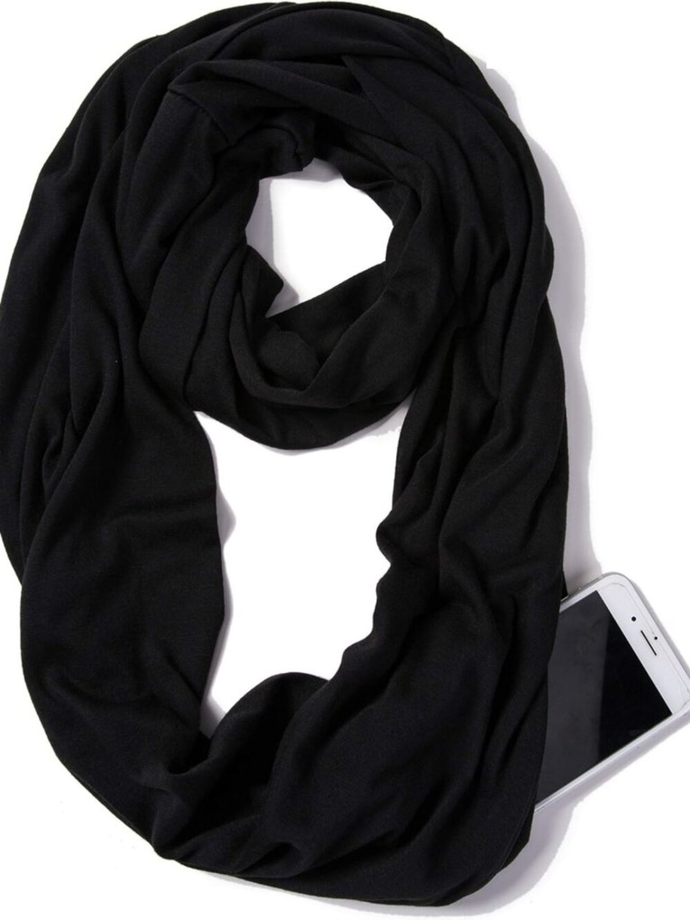 Lightweight Infinity Loop Scarf with Hidden Zipper Pocket - Travel Neck Wrap for